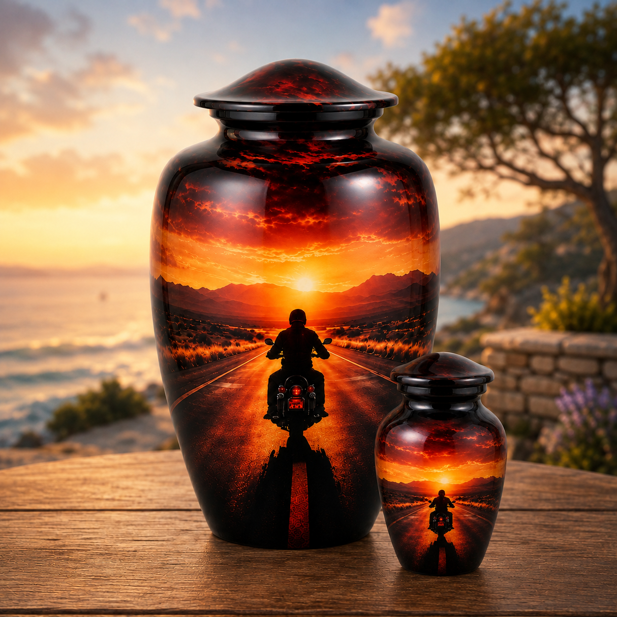 Serene Sunset Memorial Urn