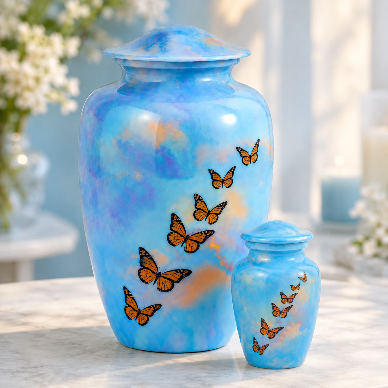 Butterfly Sky Cremation Urn