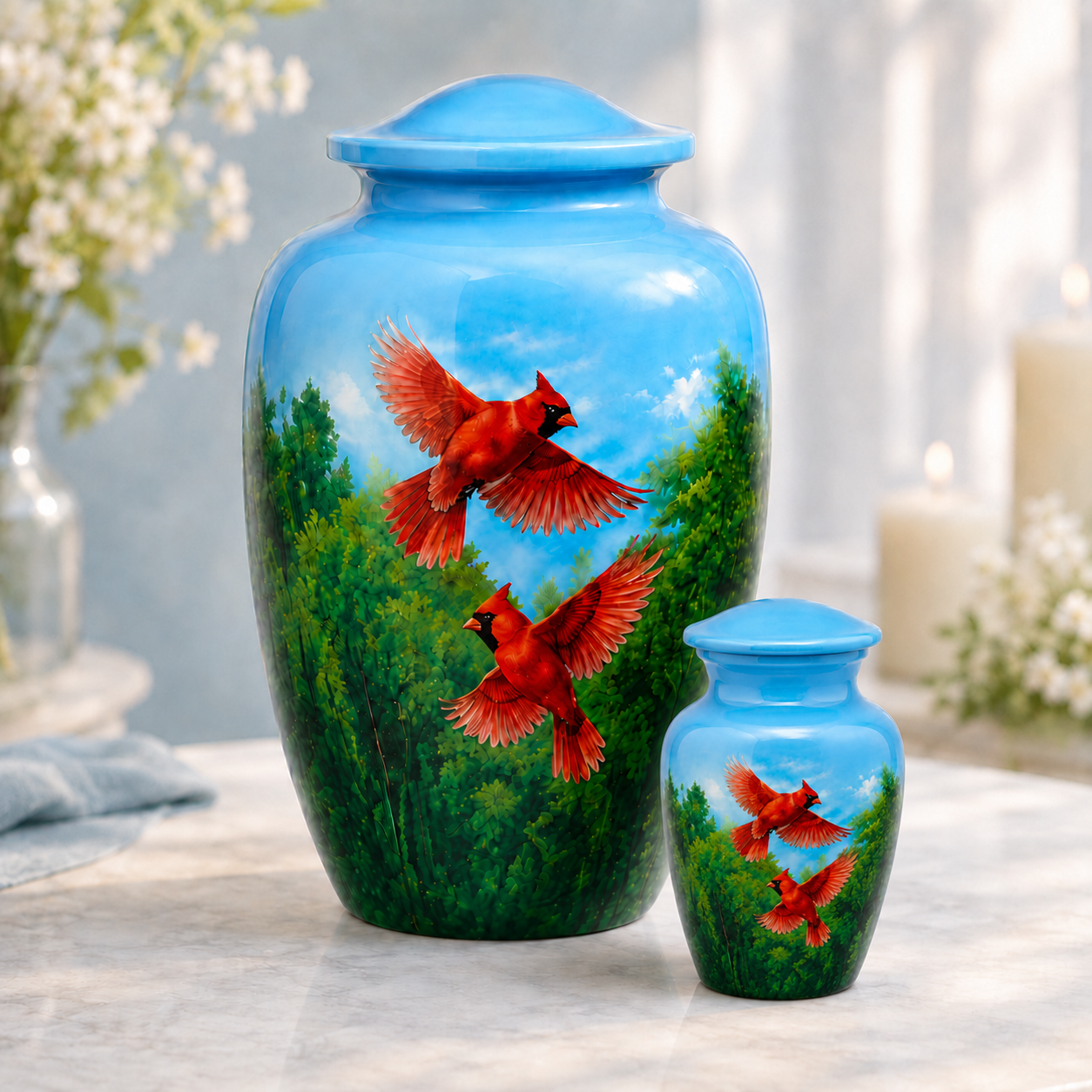 Cardinal Sky Cremation Urn