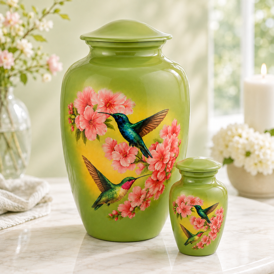 Hummingbird Blossom Cremation Urn