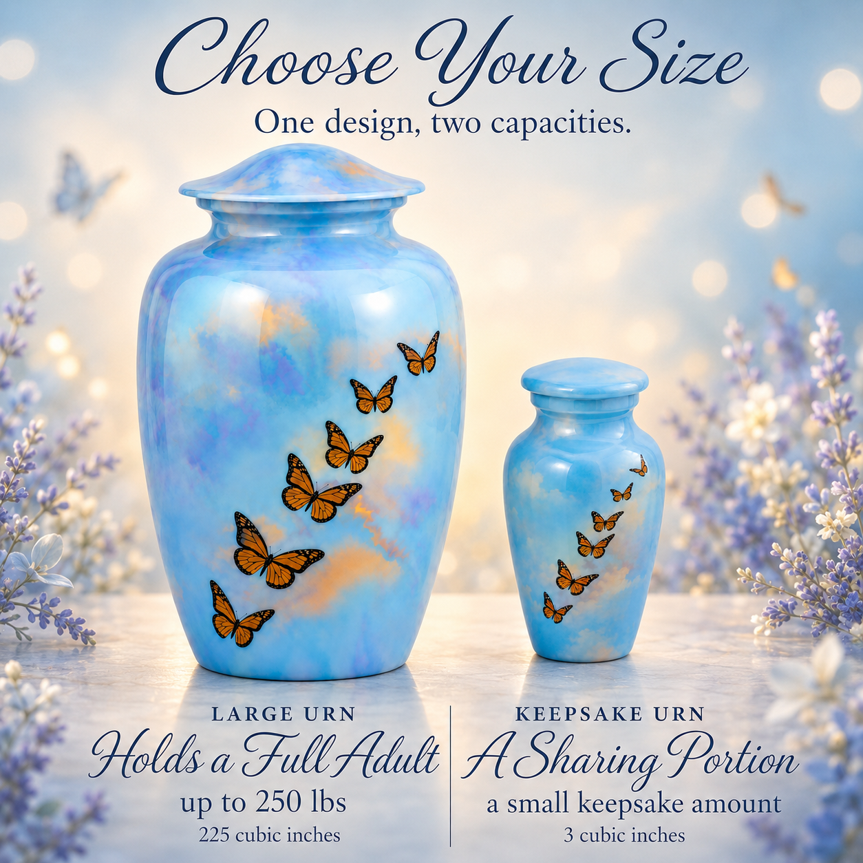 Butterfly Sky Cremation Urn