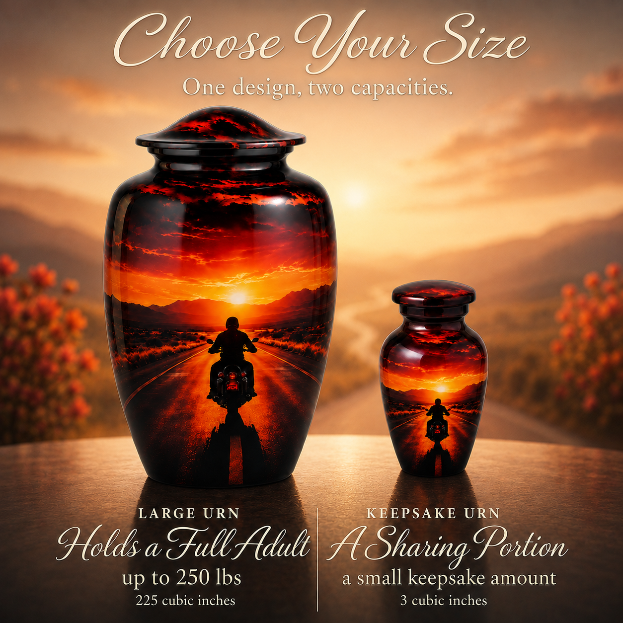 Serene Sunset Memorial Urn