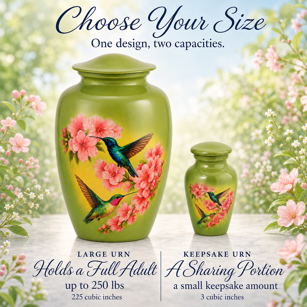 Hummingbird Blossom Cremation Urn