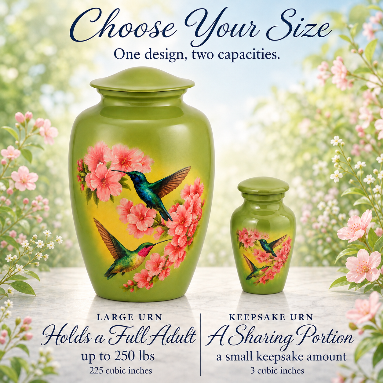 Hummingbird Blossom Cremation Urn