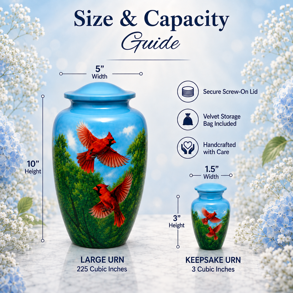 Cardinal Sky Cremation Urn