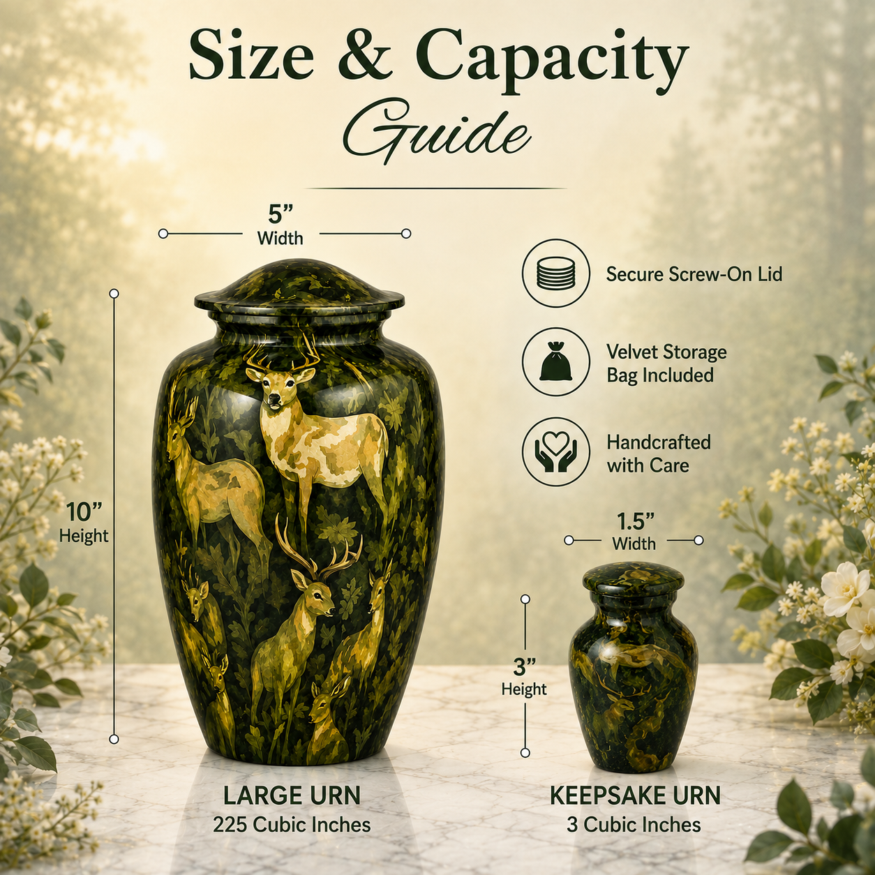 Woodland Deer Cremation Urn