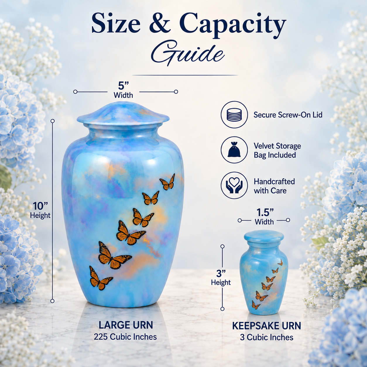 Butterfly Sky Cremation Urn