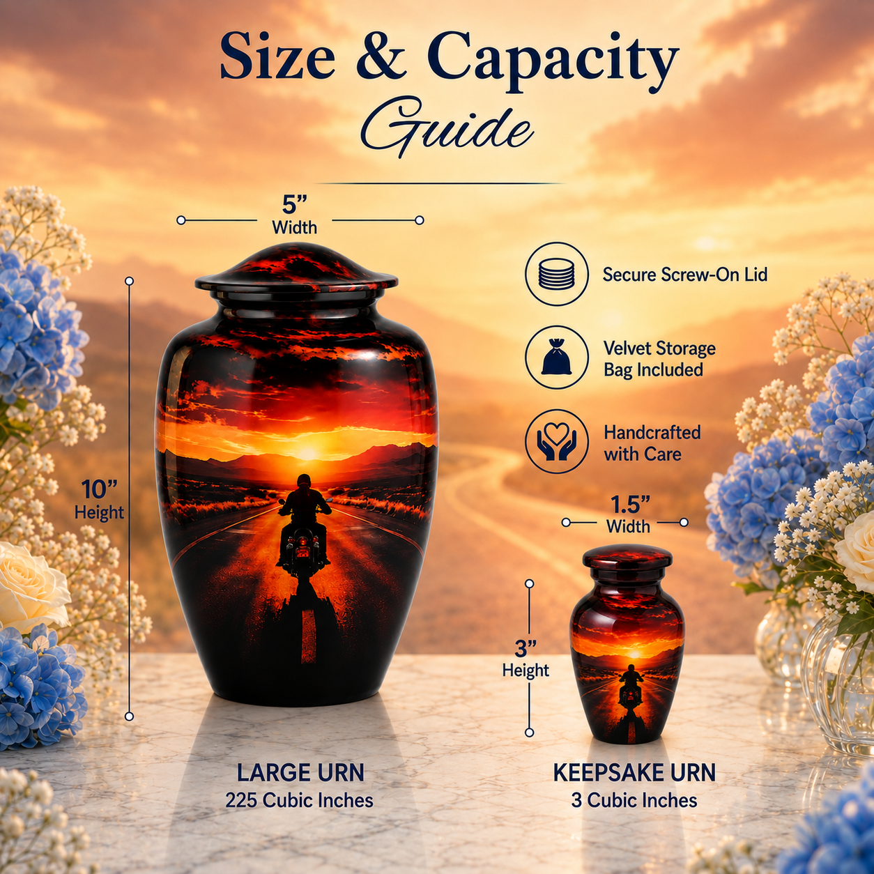 Serene Sunset Memorial Urn