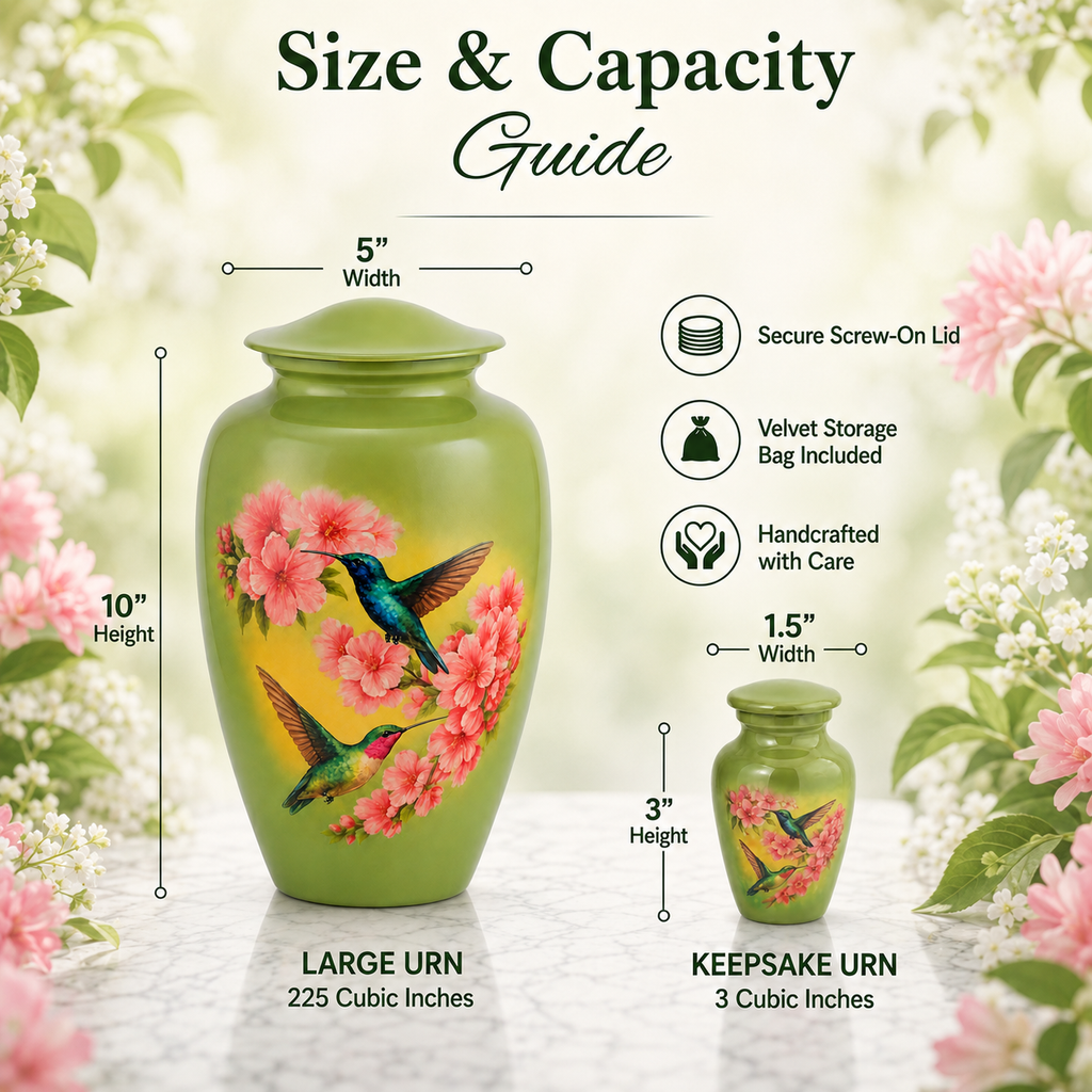 Hummingbird Blossom Cremation Urn