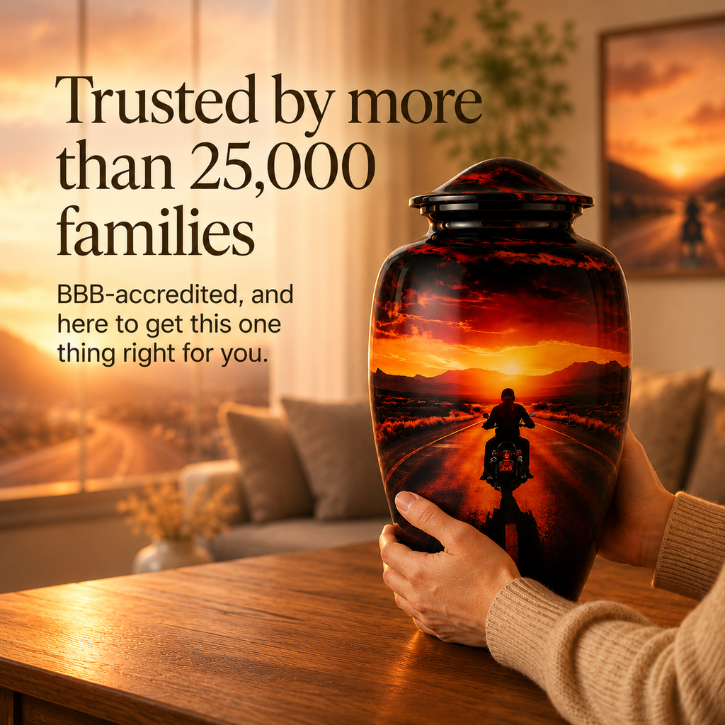 Serene Sunset Memorial Urn
