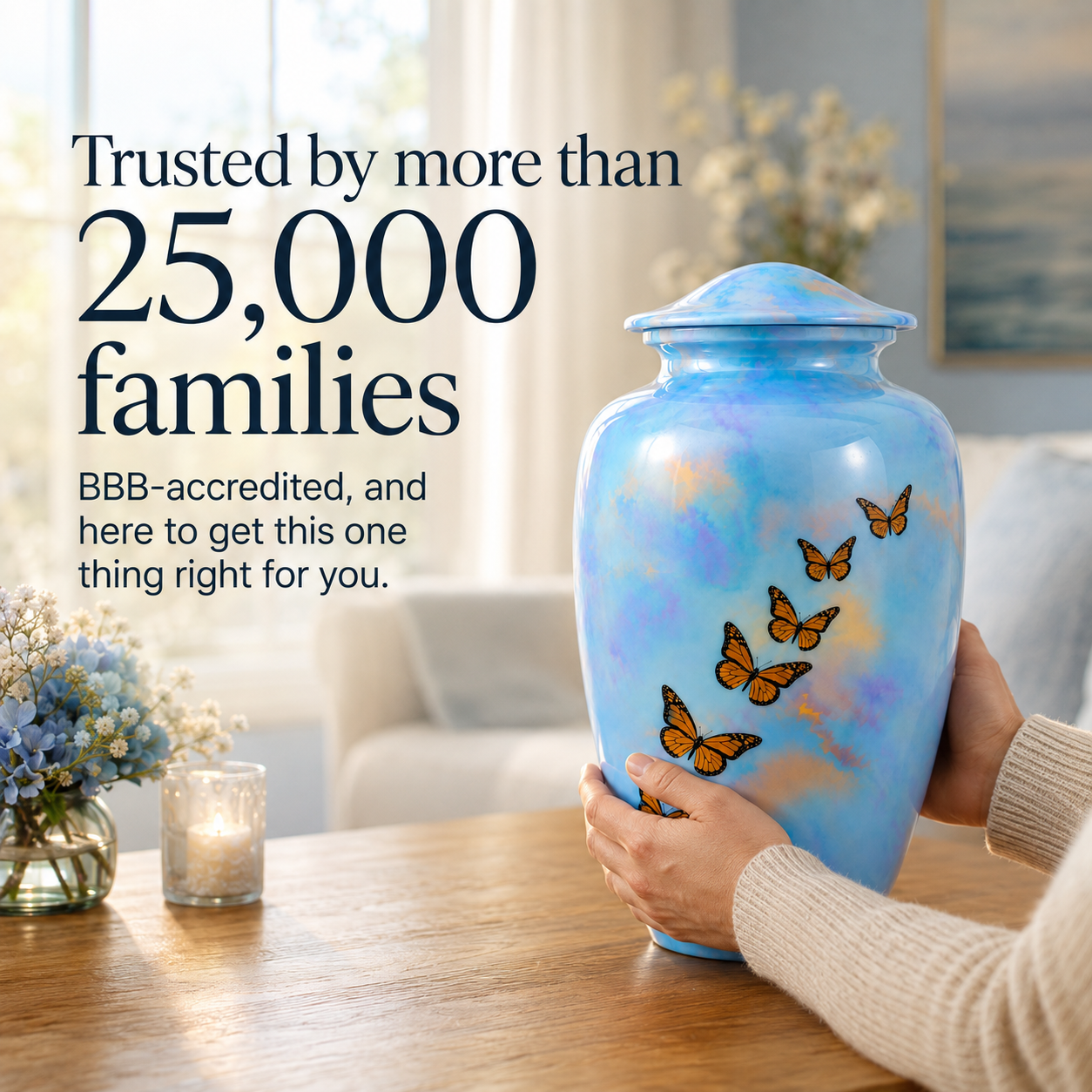 Butterfly Sky Cremation Urn