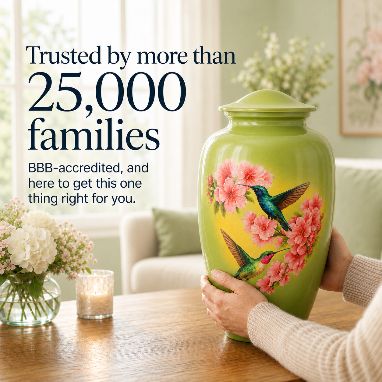 Hummingbird Blossom Cremation Urn