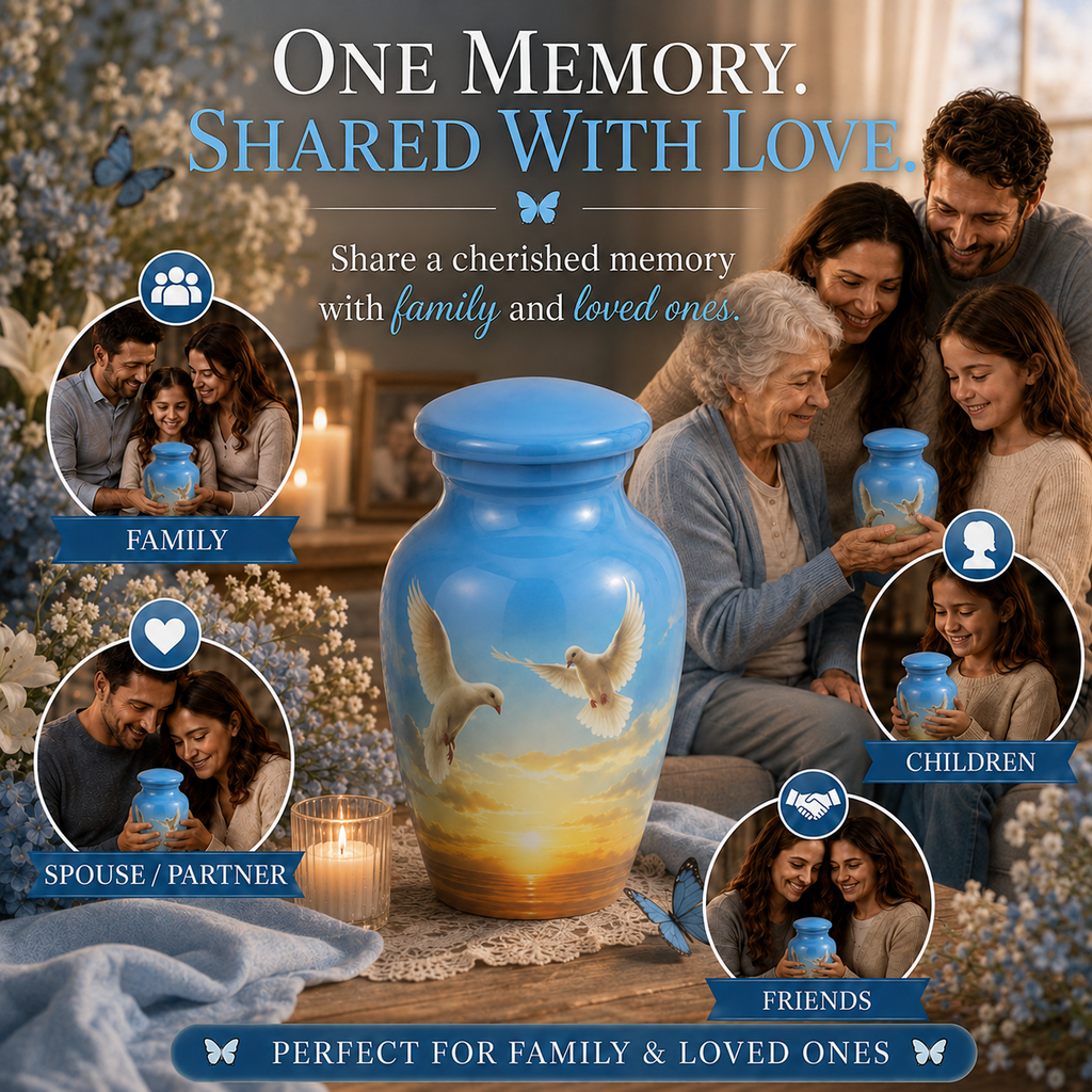 Doves at Sunset Cremation Urn