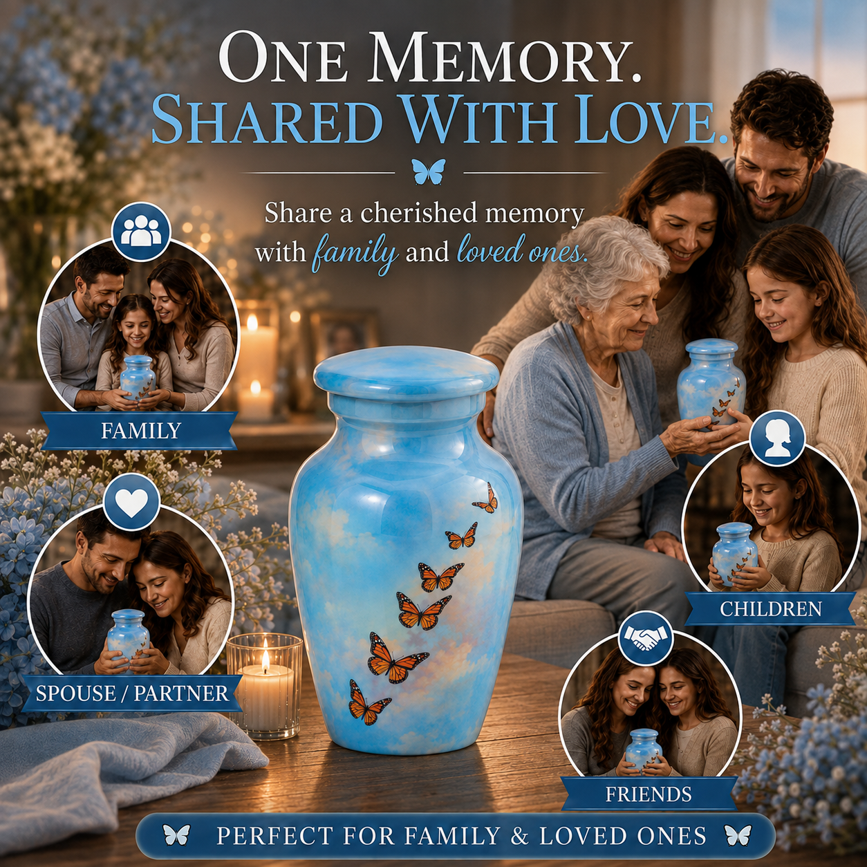 Butterfly Sky Cremation Urn