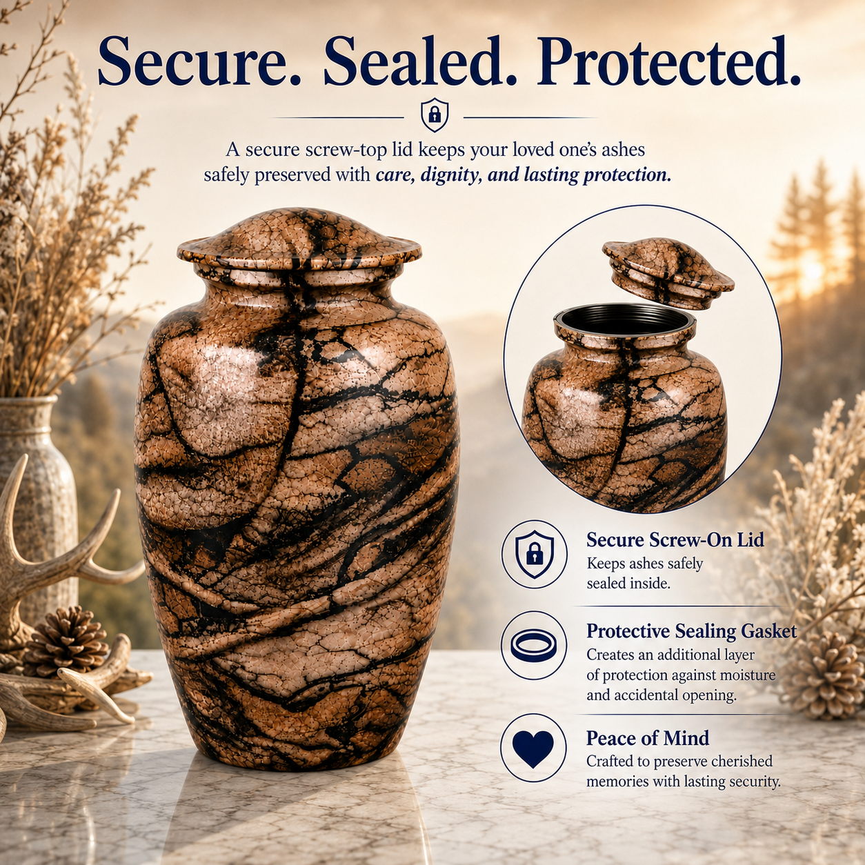 Autumn Stone Cremation Urn
