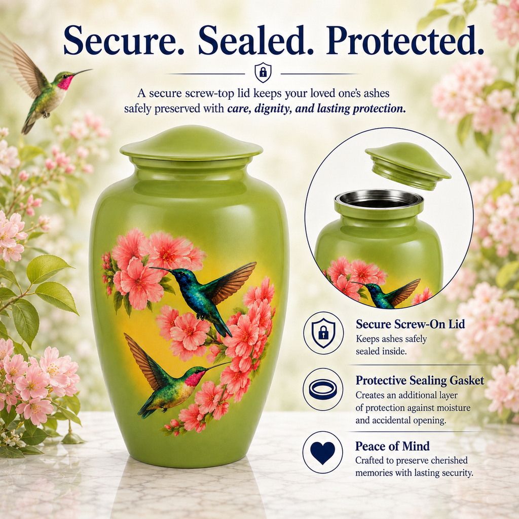Hummingbird Blossom Cremation Urn