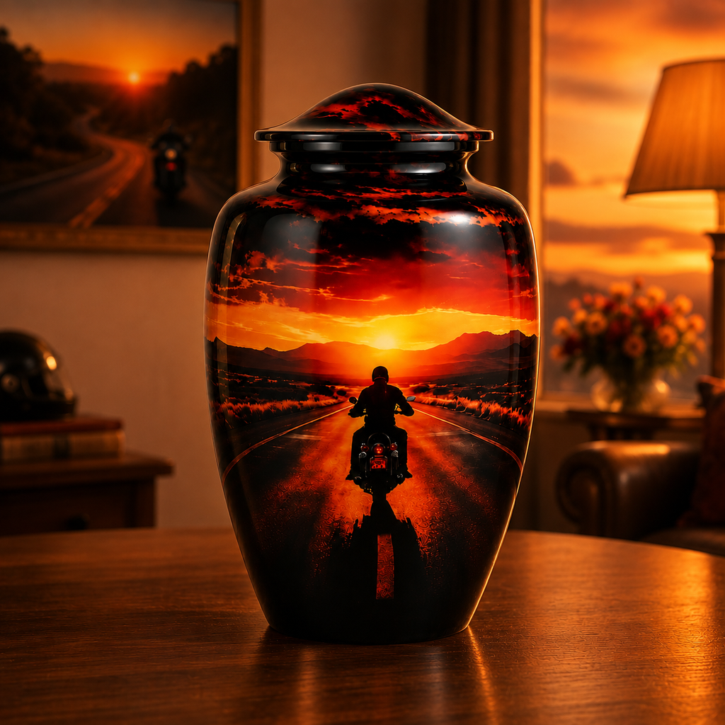 Serene Sunset Memorial Urn
