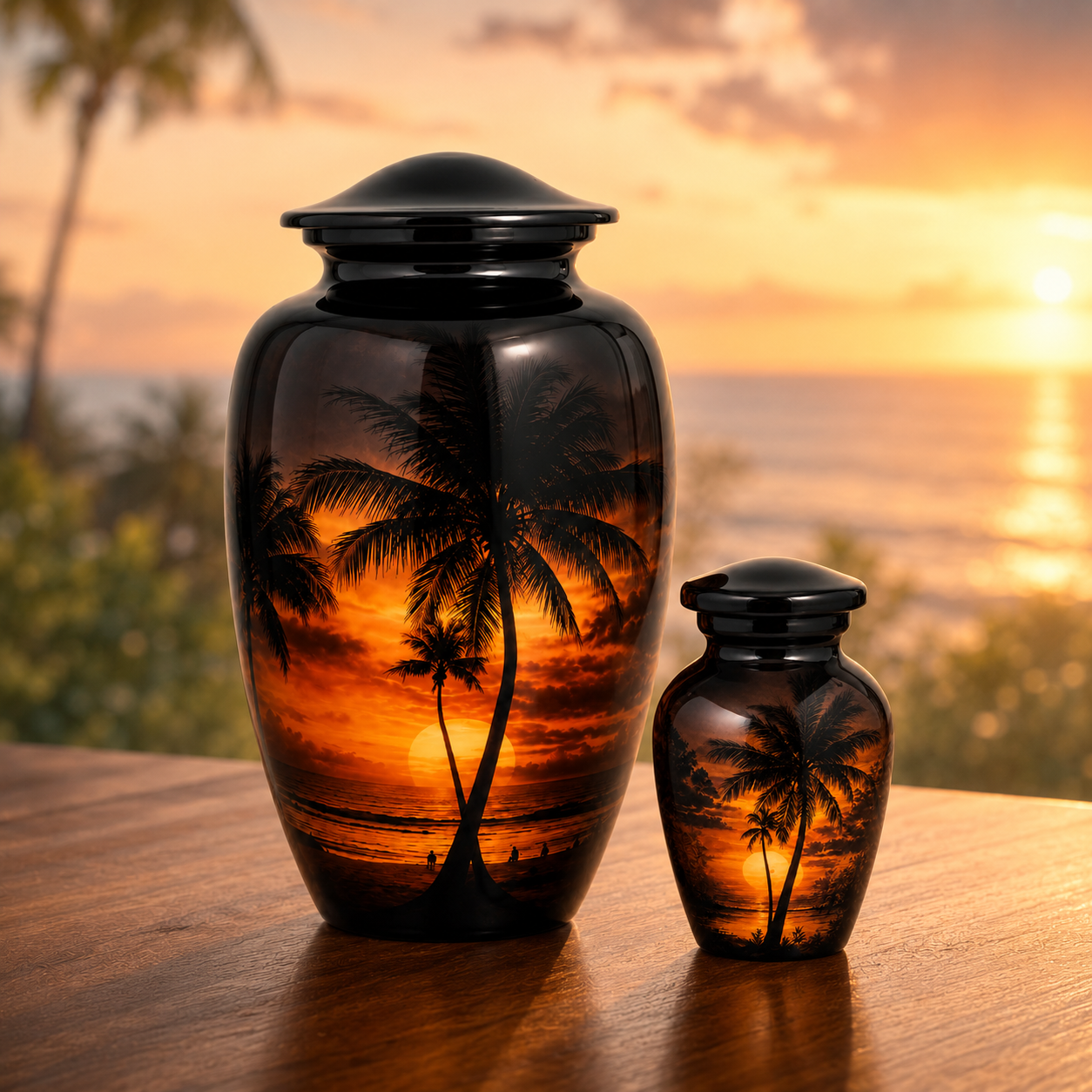 Serene Sunset Memorial Urn