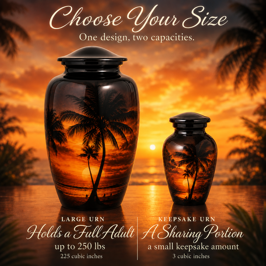 Serene Sunset Memorial Urn
