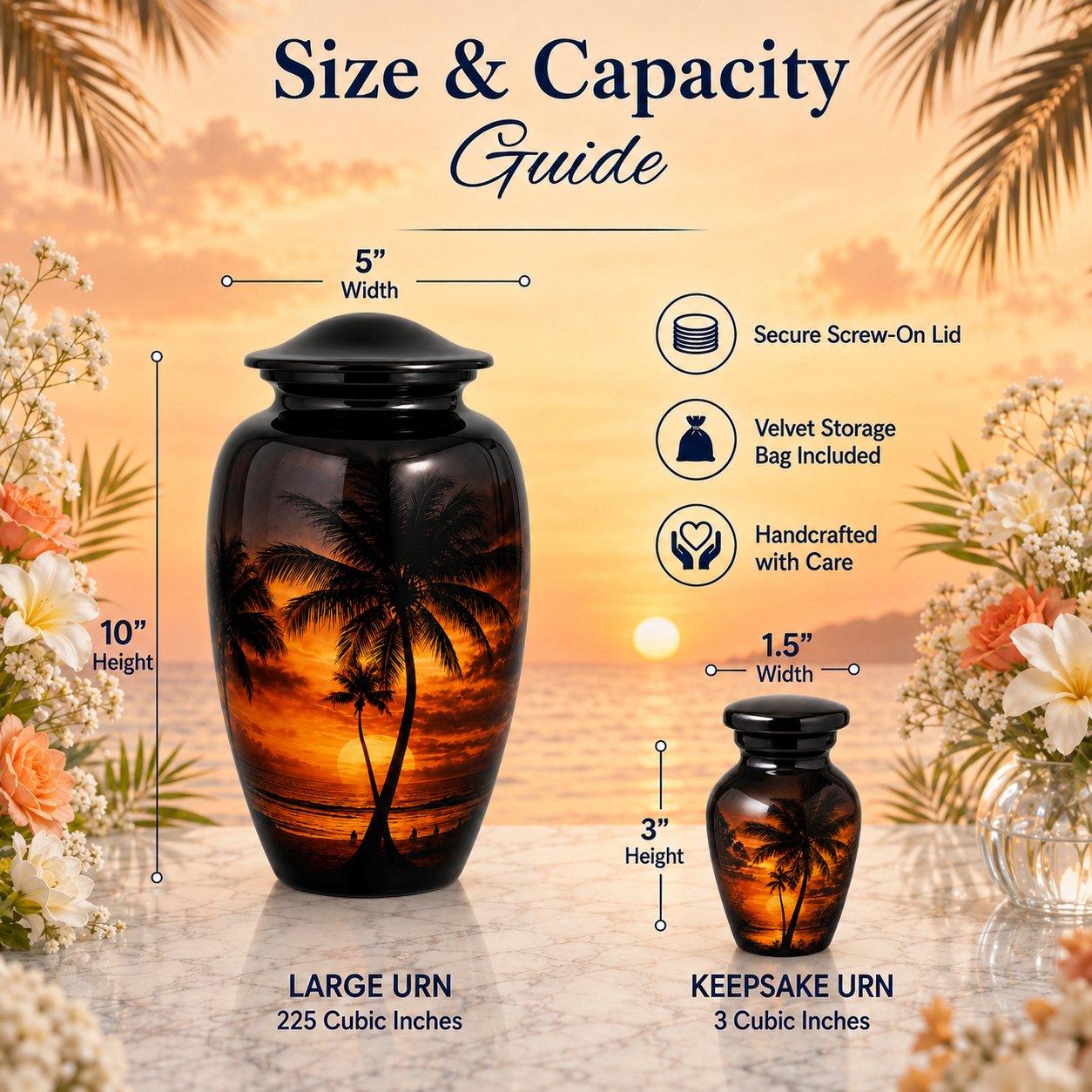 Serene Sunset Memorial Urn