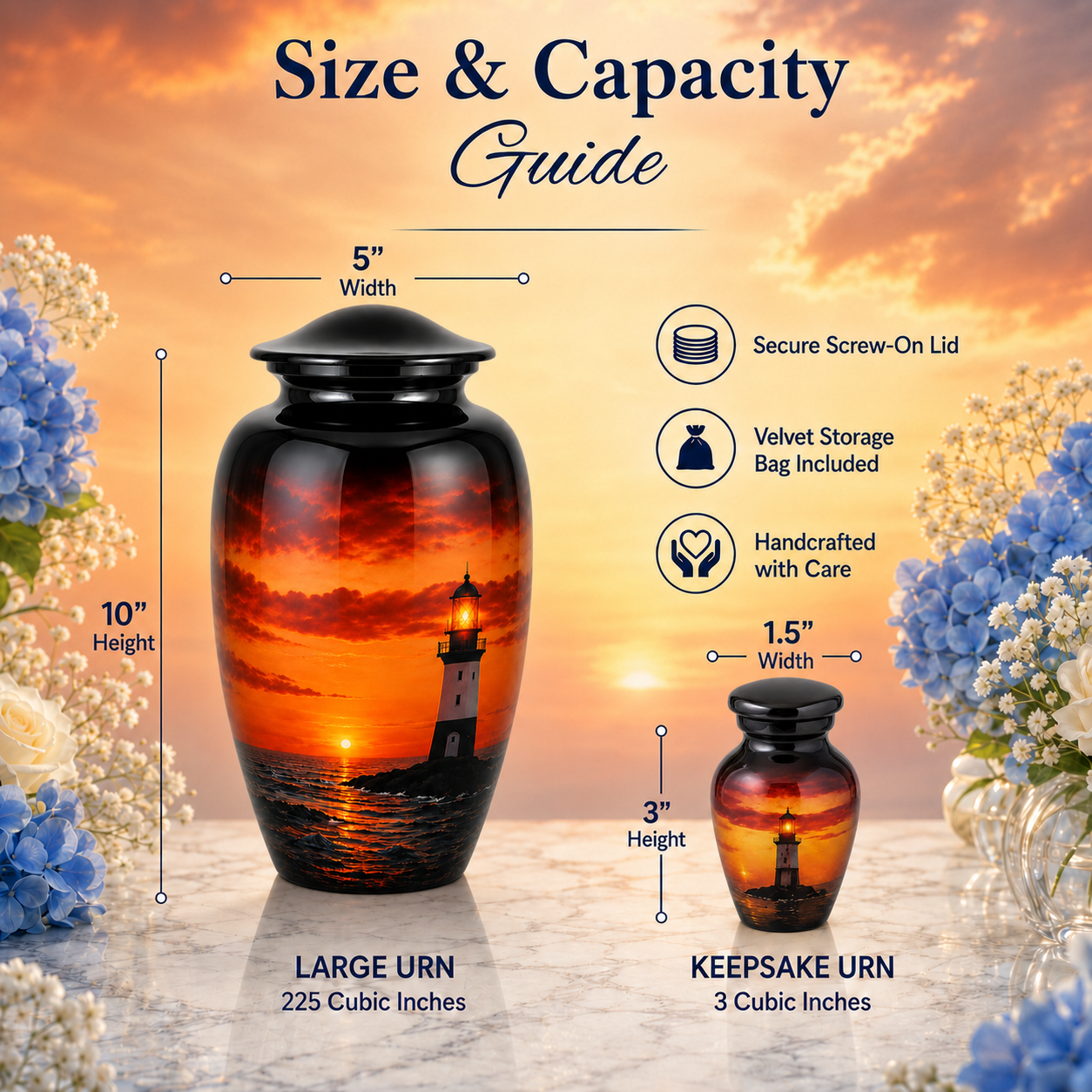Serene Sunset Memorial Urn