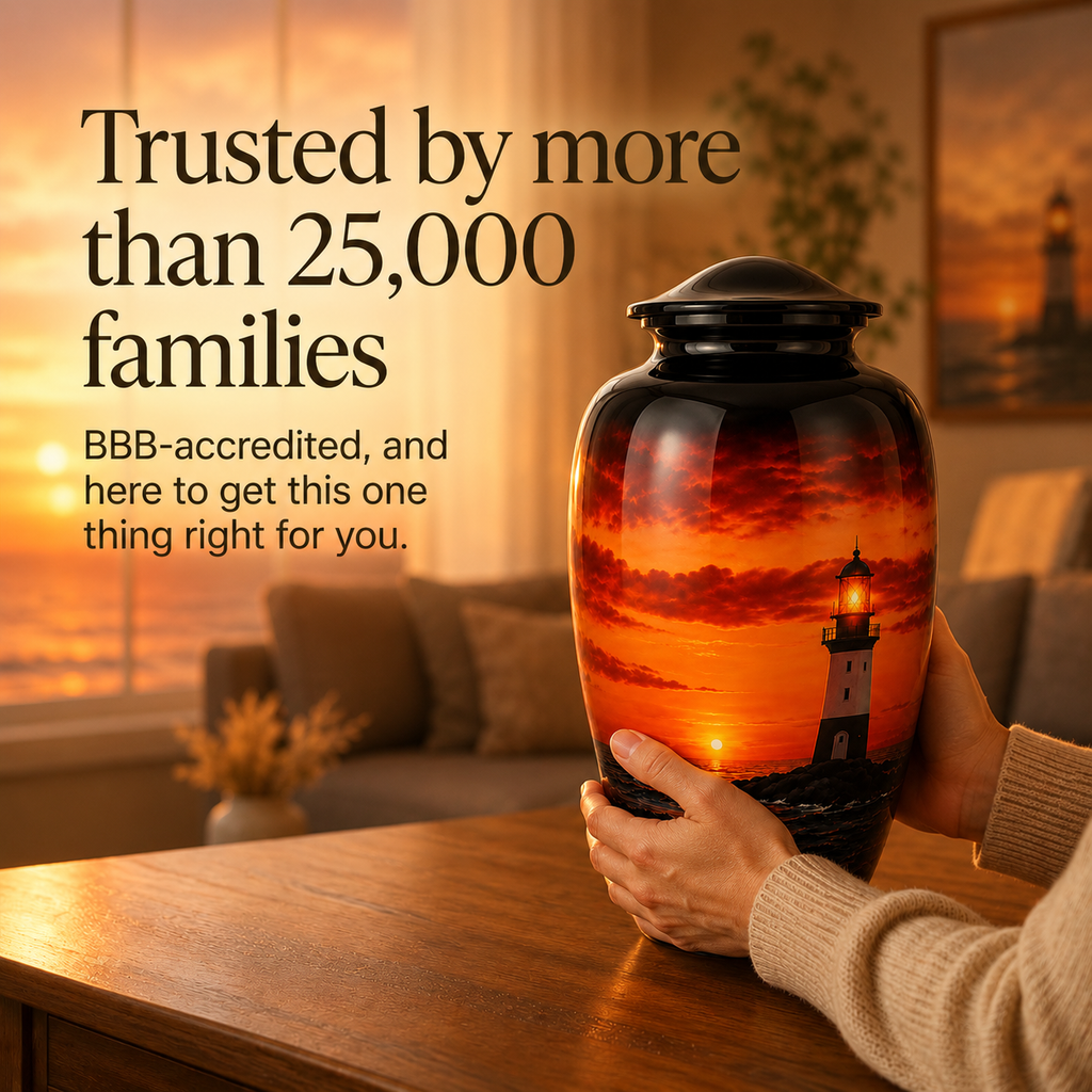 Serene Sunset Memorial Urn