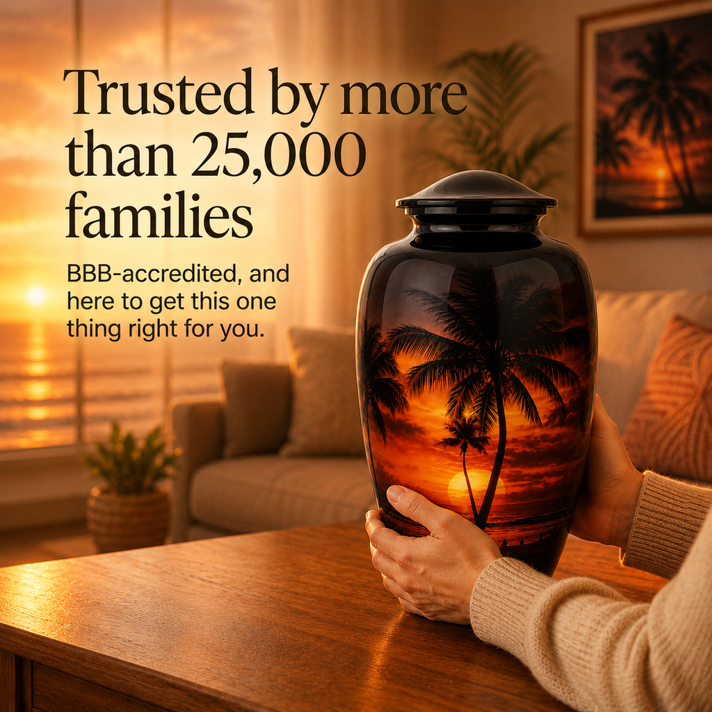 Serene Sunset Memorial Urn