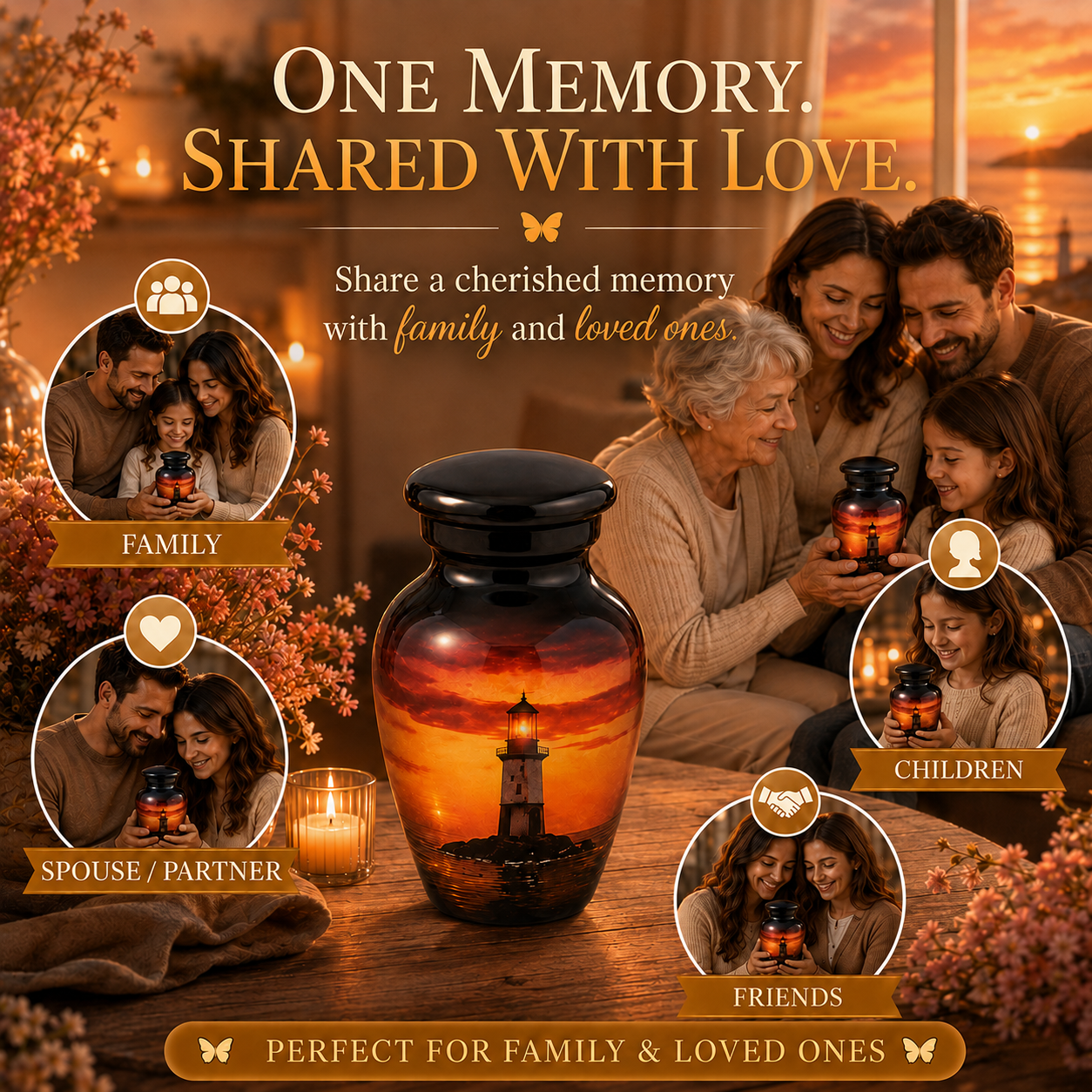 Serene Sunset Memorial Urn