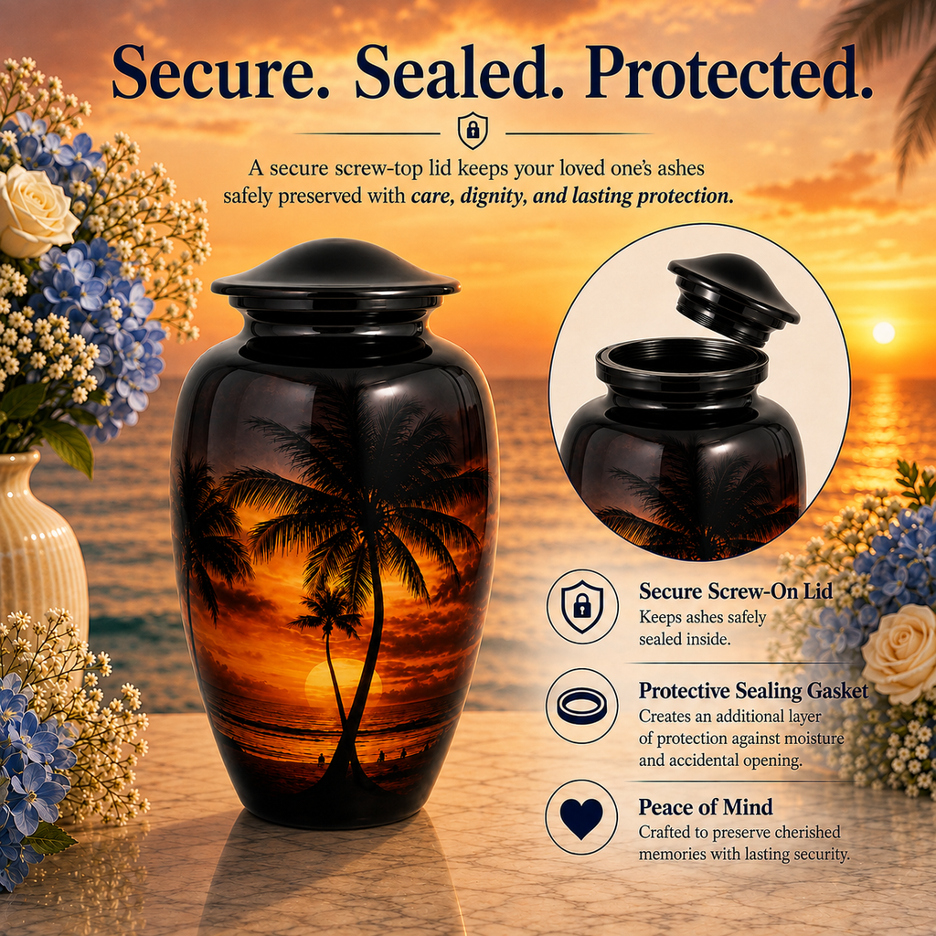 Serene Sunset Memorial Urn