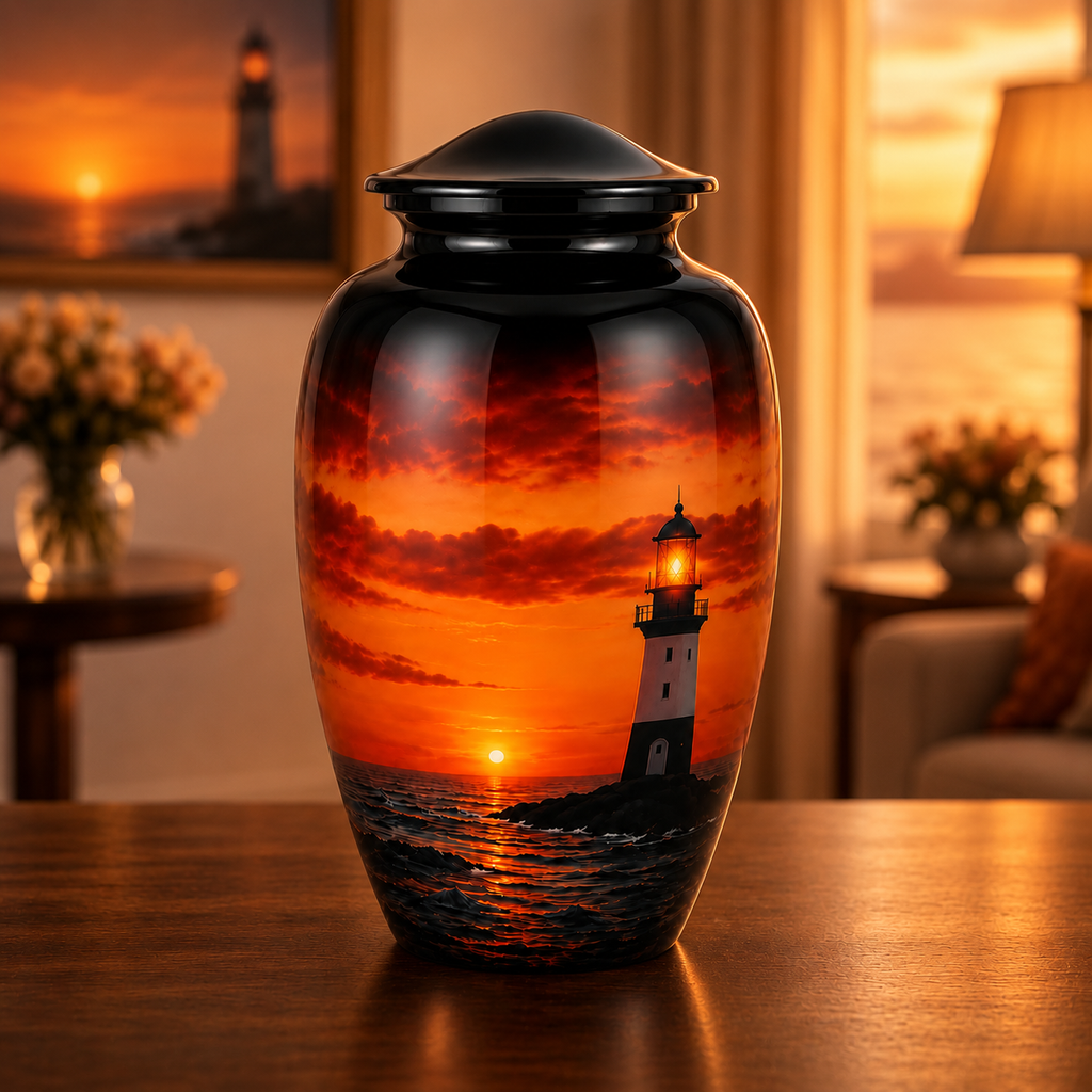 Serene Sunset Memorial Urn