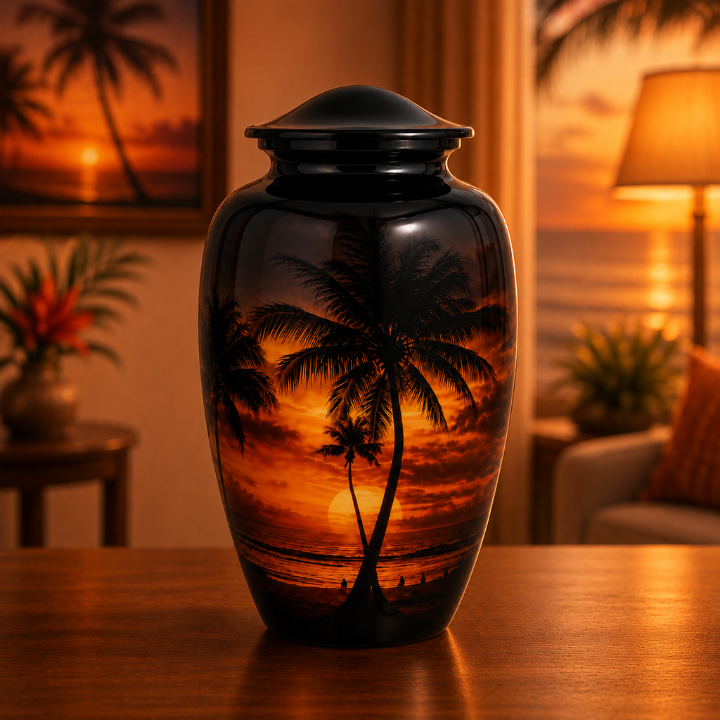 Serene Sunset Memorial Urn