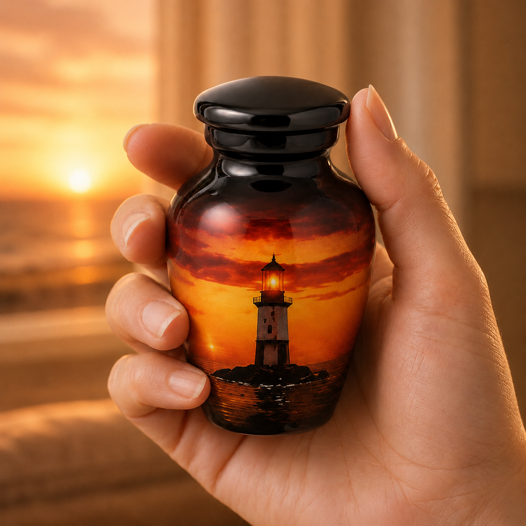 Serene Sunset Memorial Urn