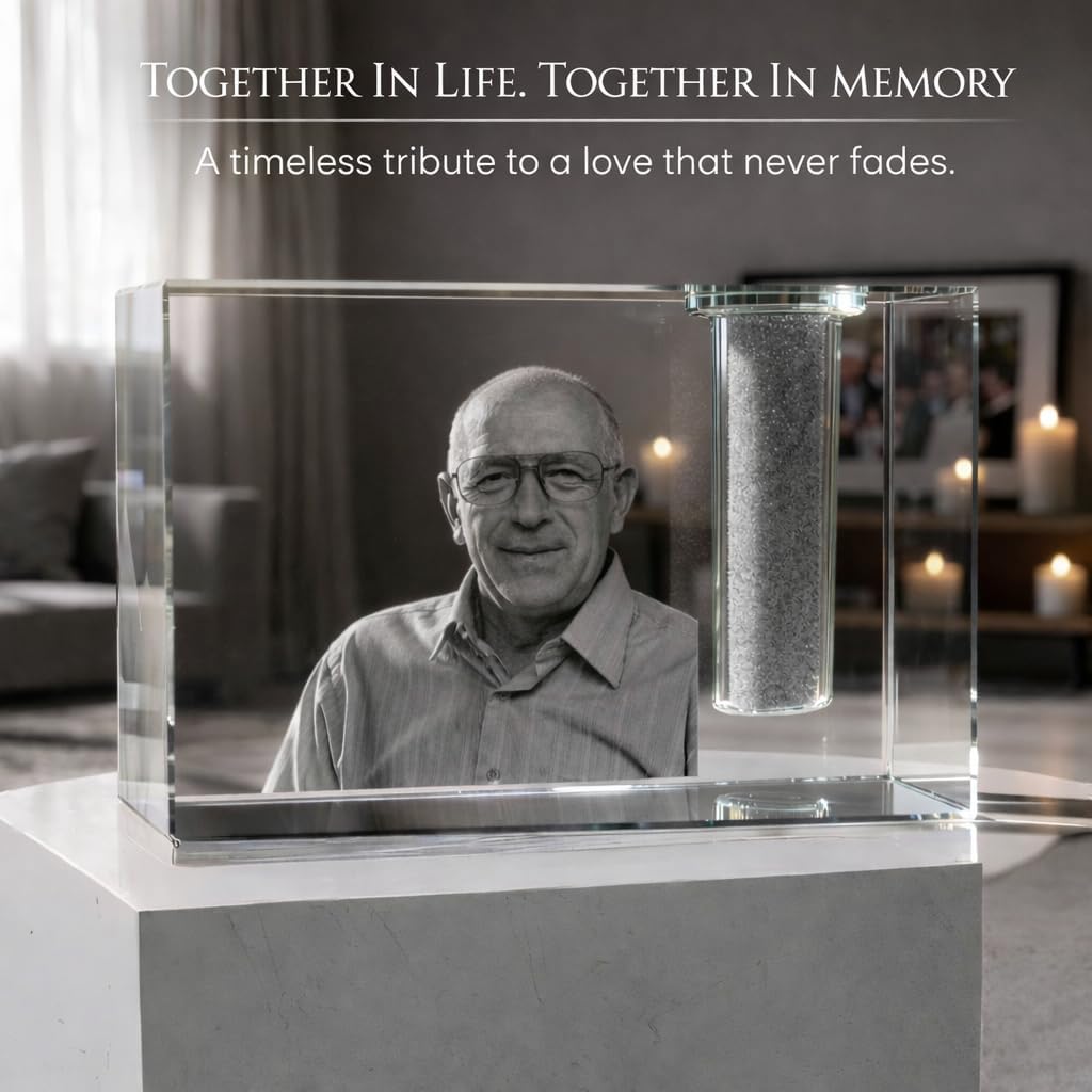3D Crystal Rectangle Photo Urn