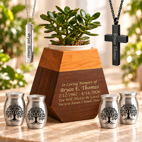 Wooden Plant Cremation Urn