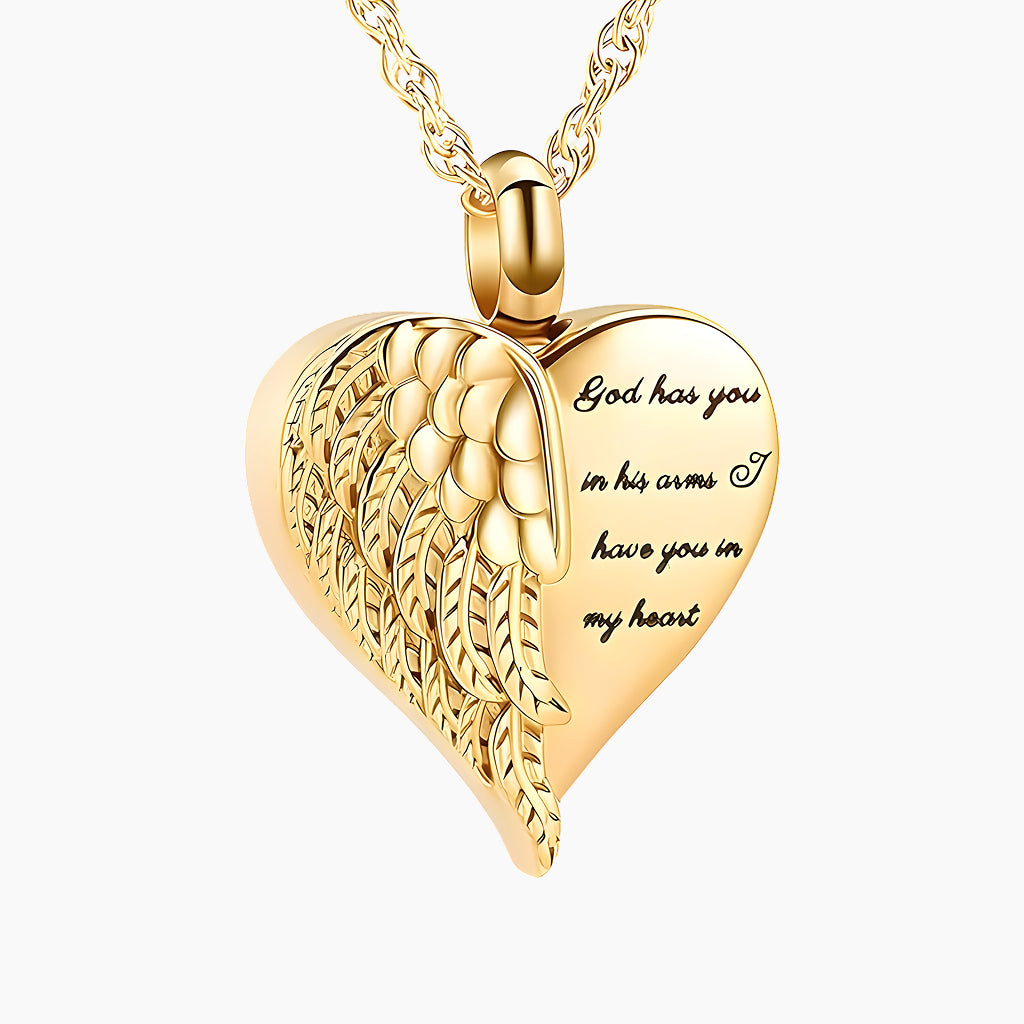 Engraved Golden Heart Keepsake Necklace