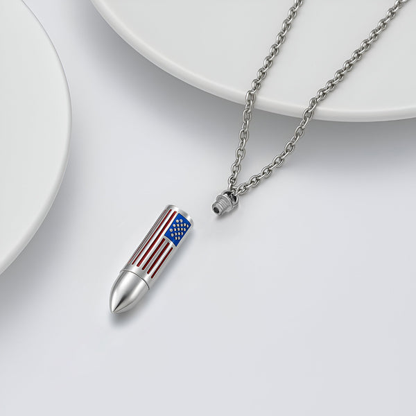 American Flag Bullet Keepsake Necklace