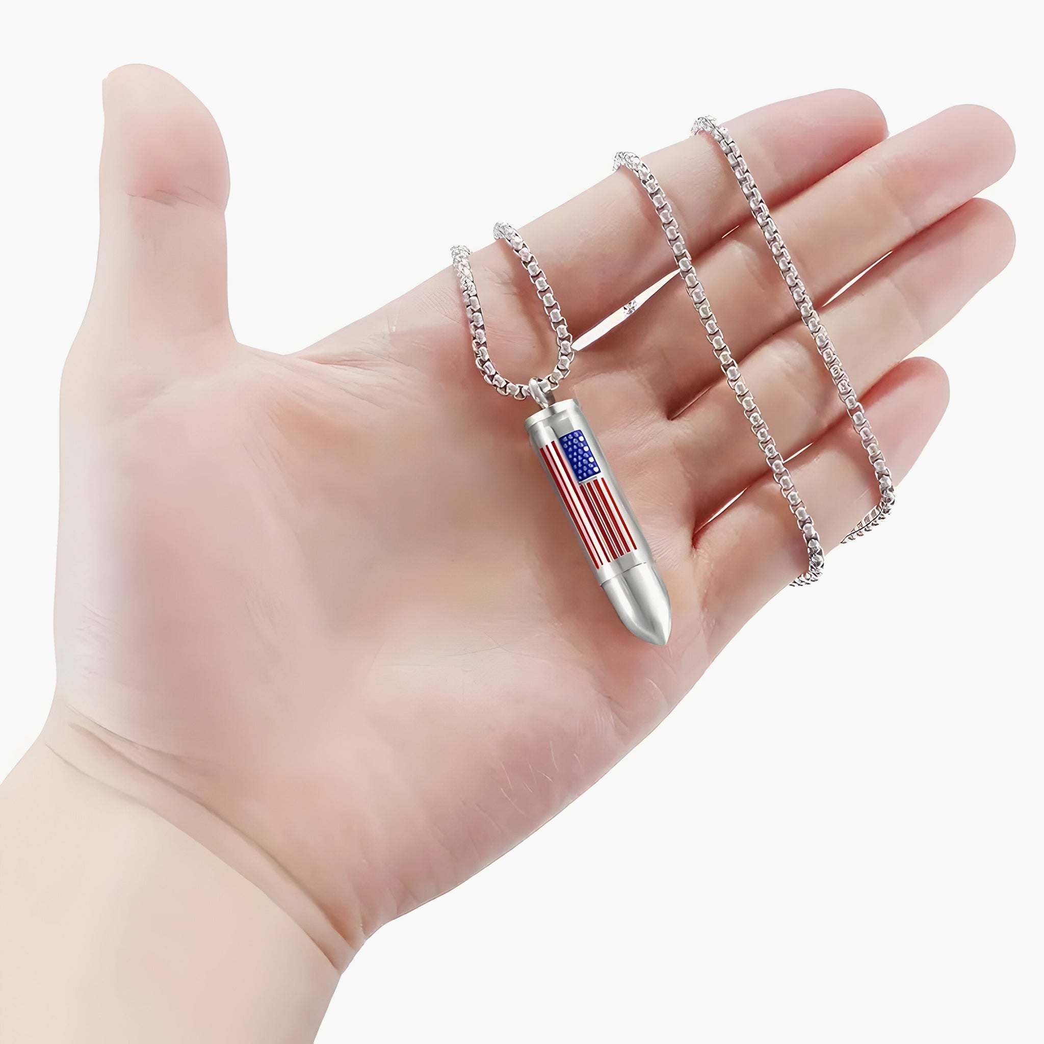 American Flag Bullet Keepsake Necklace