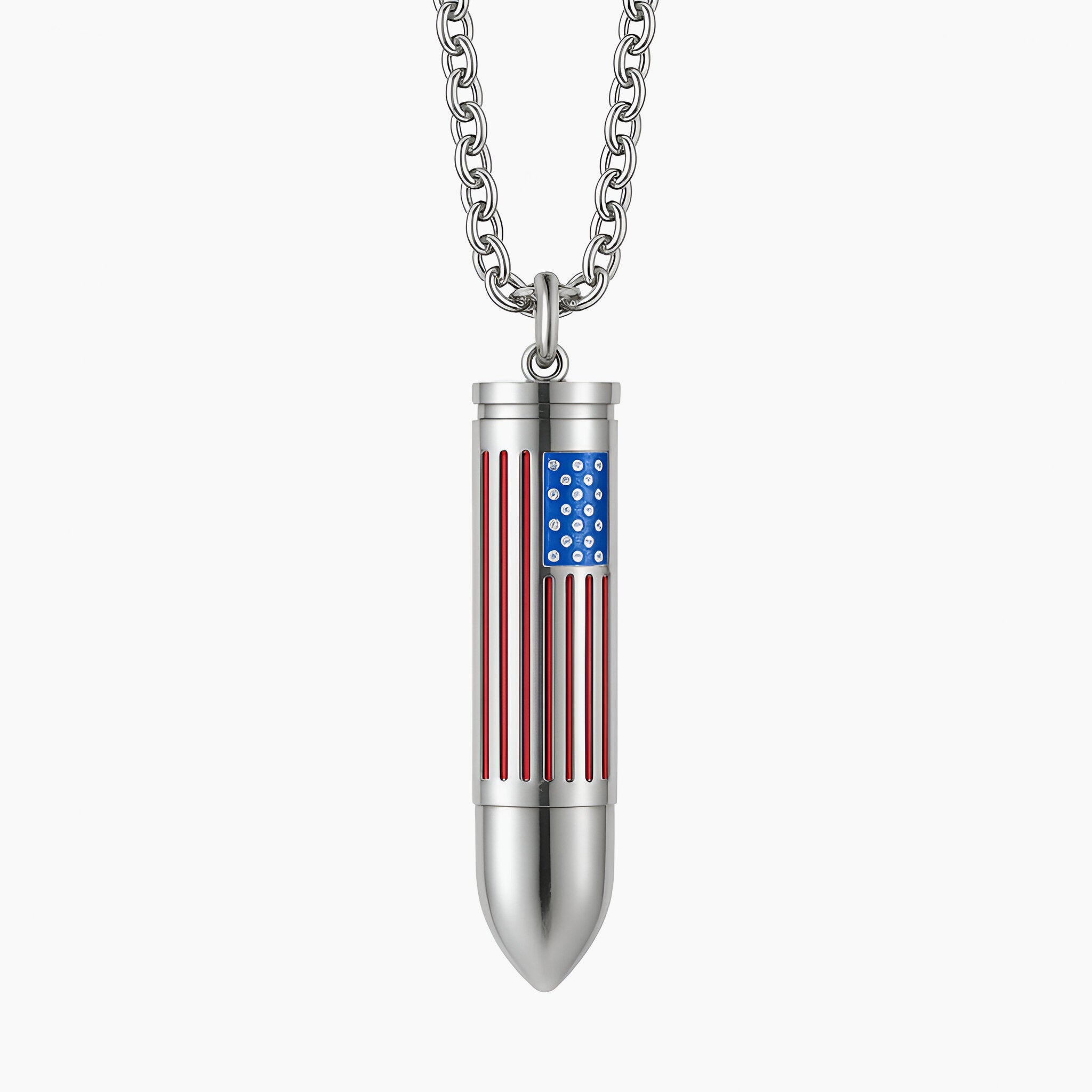 American Flag Bullet Keepsake Necklace