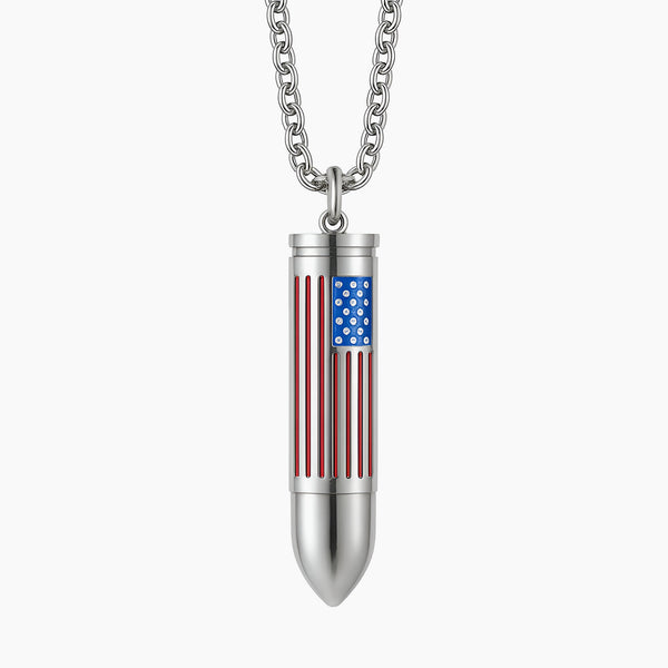 American Flag Bullet Keepsake Necklace