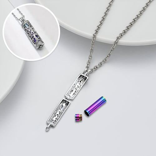 Iridescent & Silver Vines Keepsake Necklace