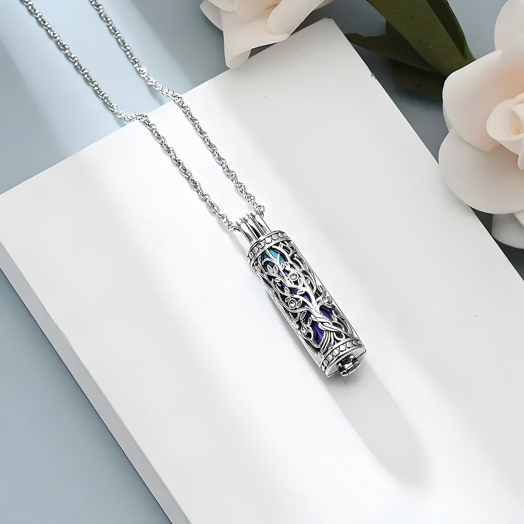 Iridescent & Silver Vines Keepsake Necklace