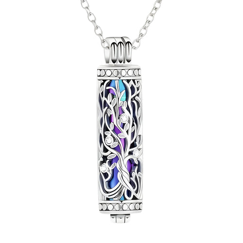 Iridescent & Silver Vines Keepsake Necklace