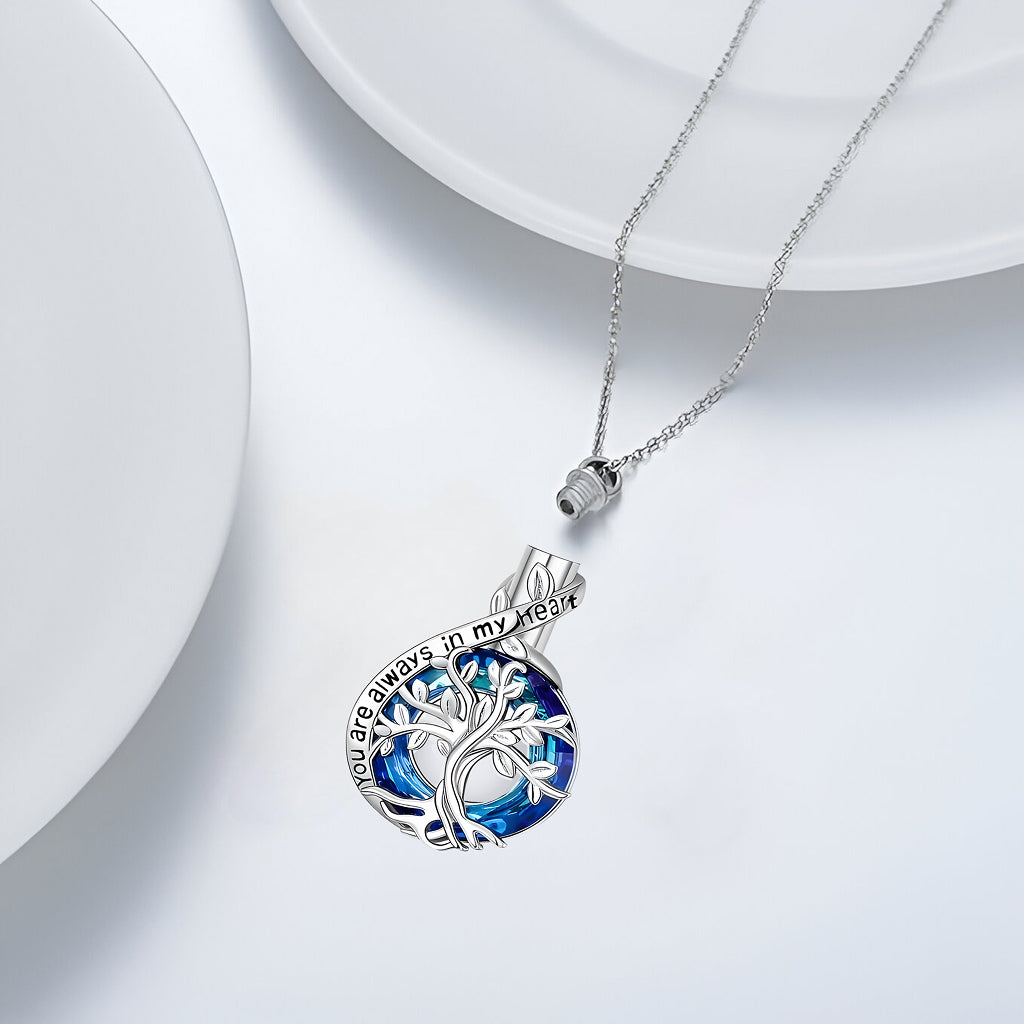 Circle Tree‑of‑Life & Ribbon Keepsake Necklace