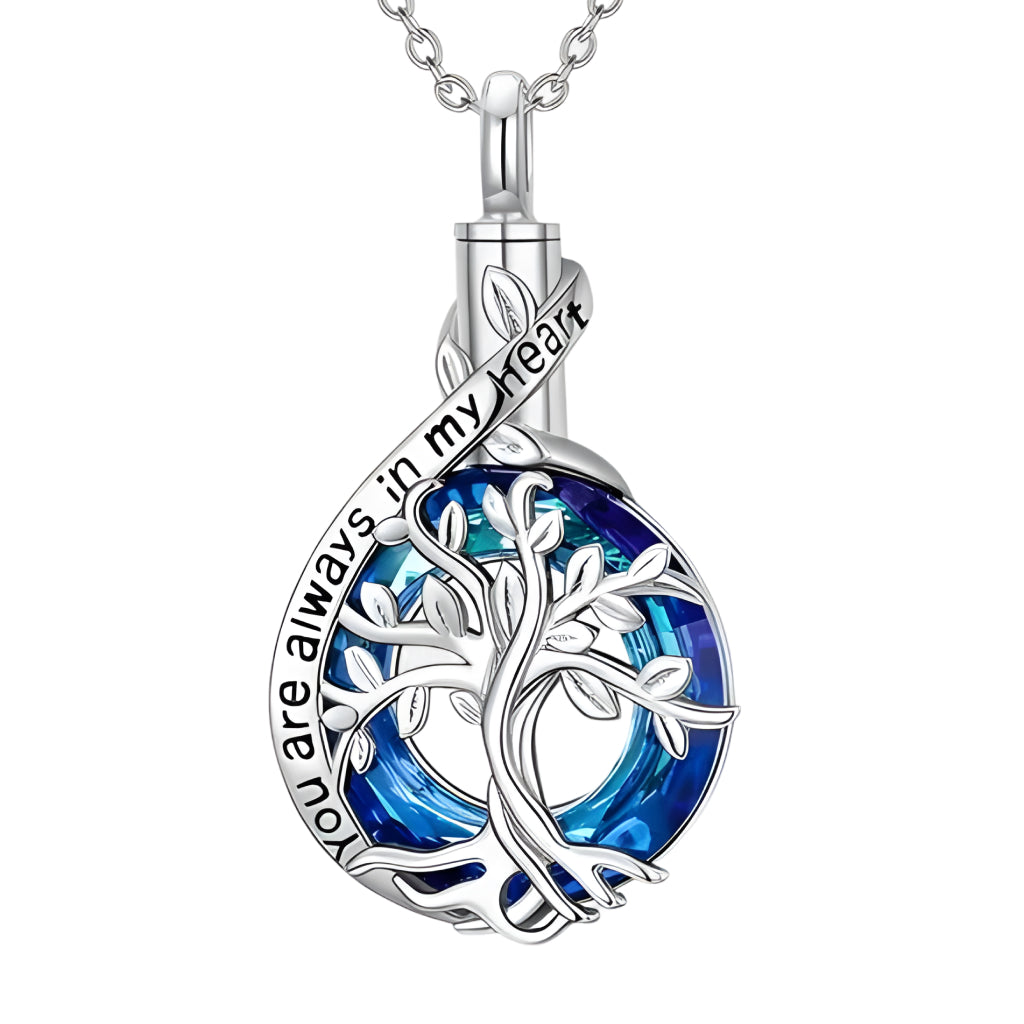 Circle Tree‑of‑Life & Ribbon Keepsake Necklace