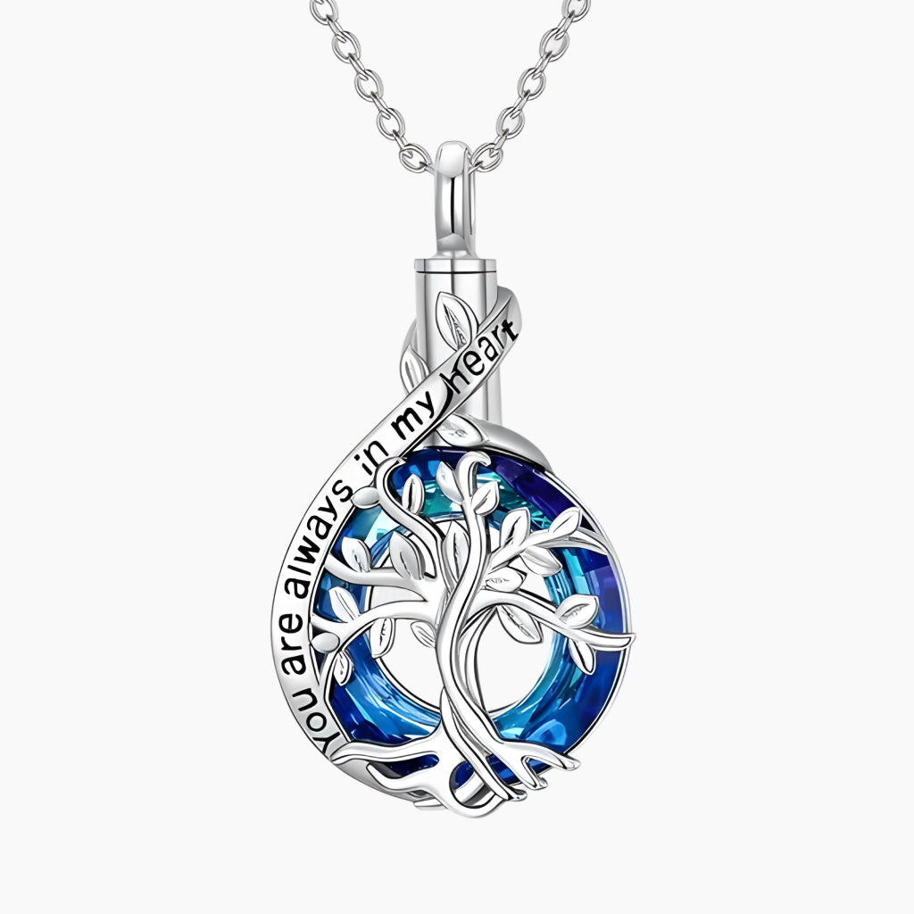Circle Tree‑of‑Life & Ribbon Keepsake Necklace