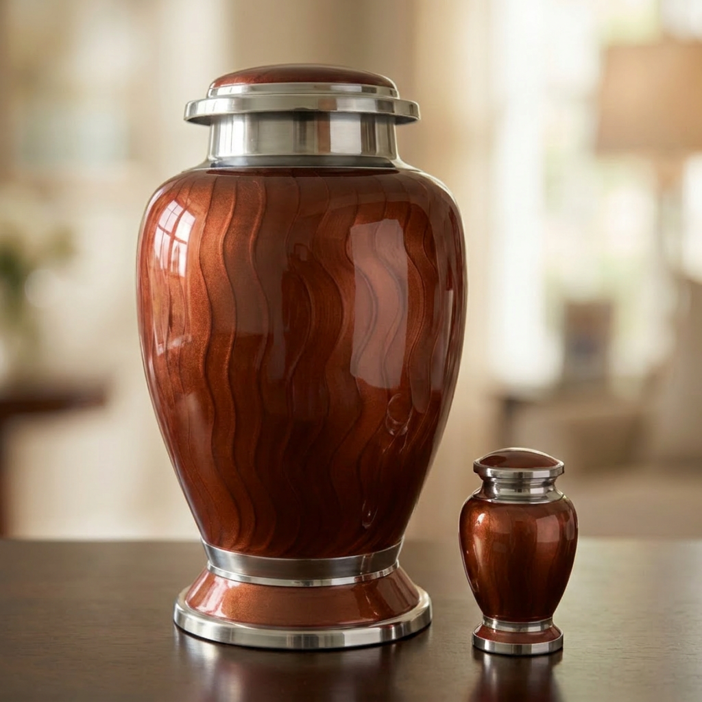 Premium Ripple Cremation Urn for Adult Ashes