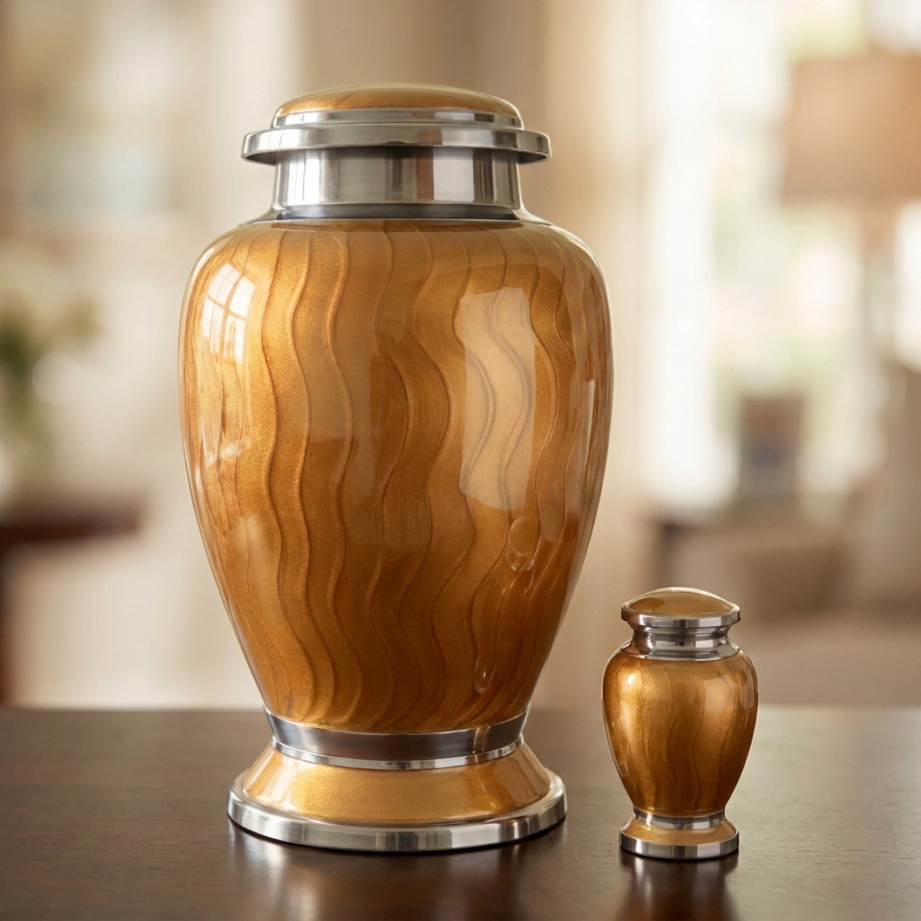 Premium Ripple Cremation Urn for Adult Ashes