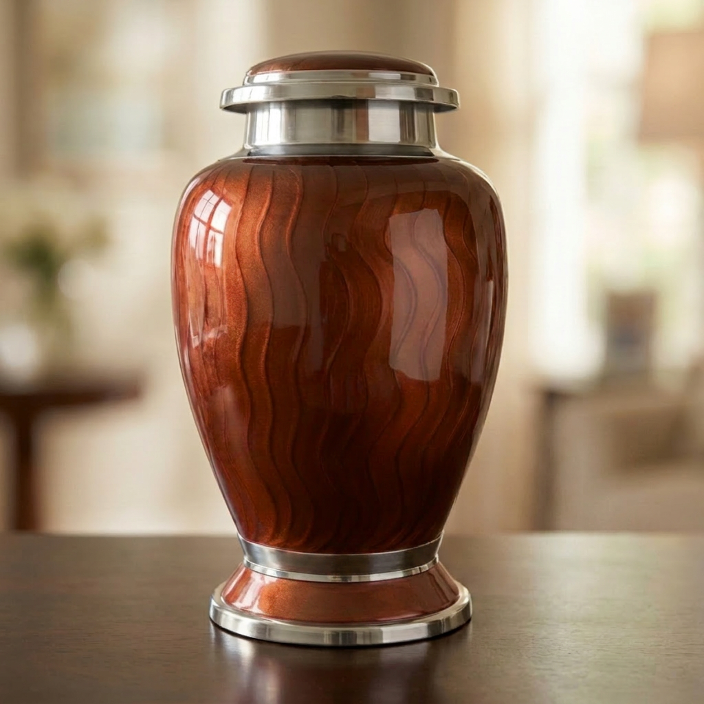 Premium Ripple Cremation Urn for Adult Ashes
