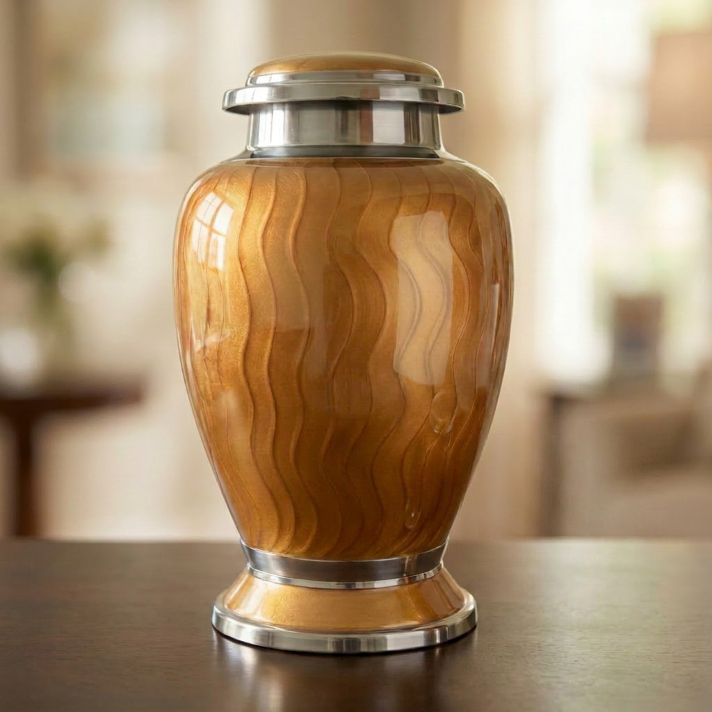 Premium Ripple Cremation Urn for Adult Ashes