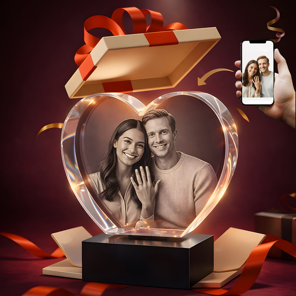 3D Heart Crystal Photo